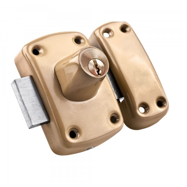 Cerradura t/tesa beige 23x45mm.dob.serr.