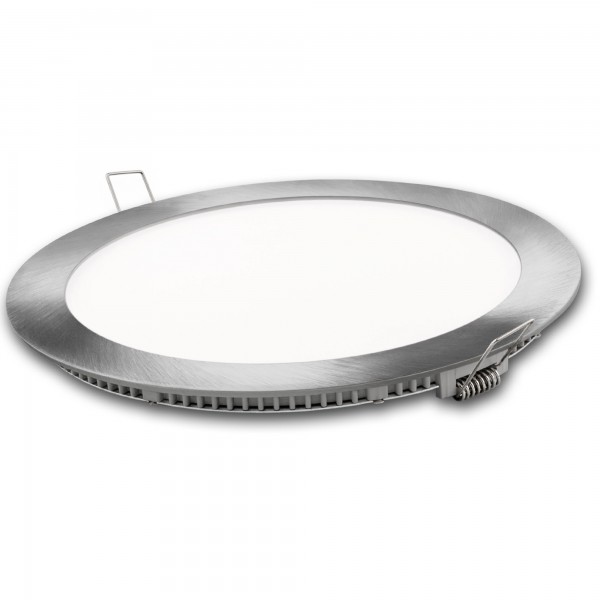 Downlight led redondo plata 12w.fria