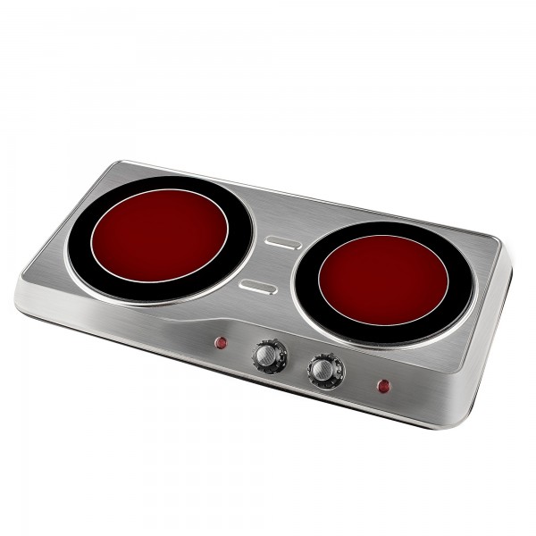 Hornillo inox.vitro.2fuegos 2000w kuken