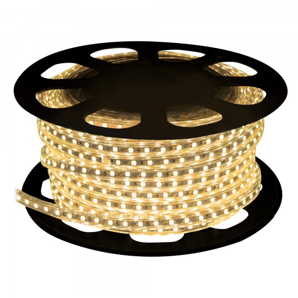 Tira led 230v ip65 smd2835 25mts calida