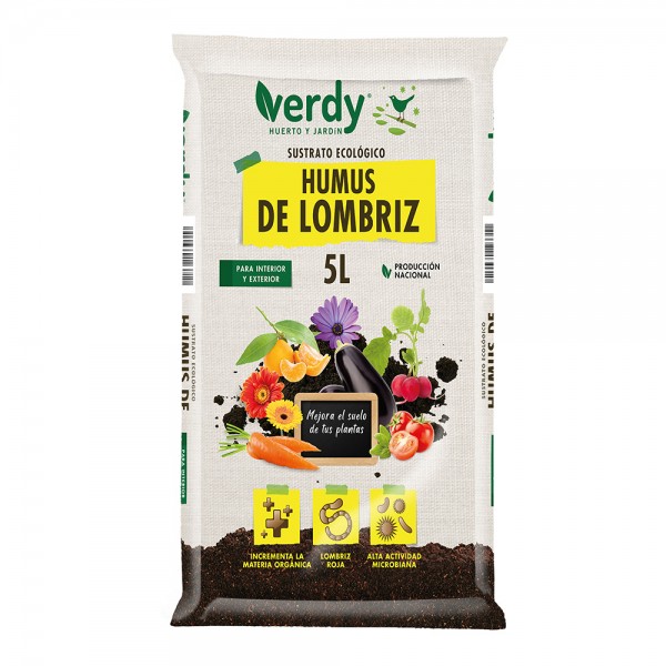 Sustrato humus de lombriz 5 l verdy (pack 6 unidades)