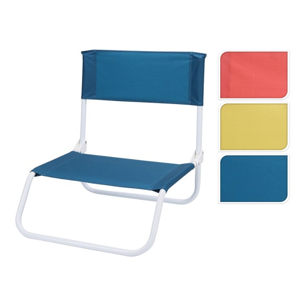 Silla de playa plegable colores surtidos metalica, 45 x 50 x 45 cm