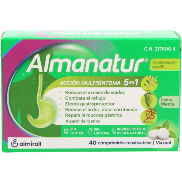 Almanatur Acción Multisíntoma Sabor Menta 40 Comprimidos Masticables