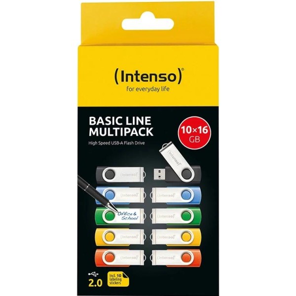 Intenso basic line multipack lápiz usb2.0 16gb 10u